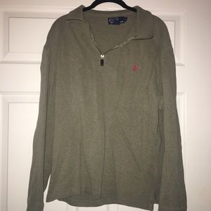 Long sleeve polo zip up
